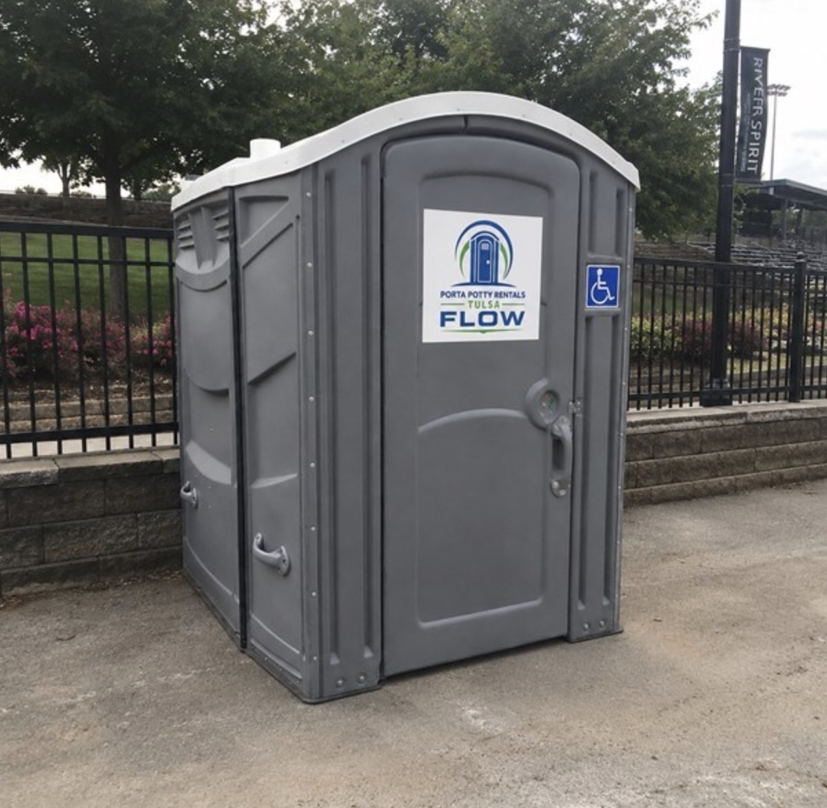 ADA wheelchair accessible portable restroom